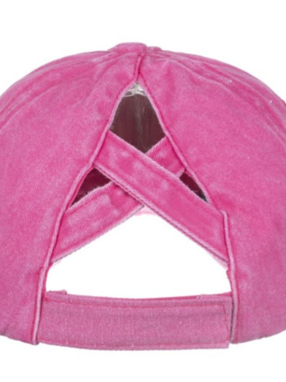 YHWH YAHUAH YAHUSHA YAHUWAH Pink Distressed Trucker Ponytail Cap Velcro Close - Picture 2 of 2